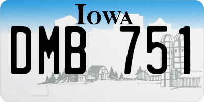 IA license plate DMB751