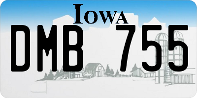 IA license plate DMB755