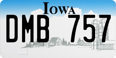 IA license plate DMB757