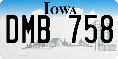IA license plate DMB758