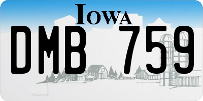 IA license plate DMB759