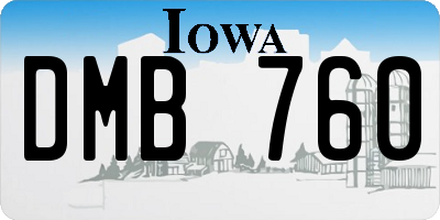 IA license plate DMB760