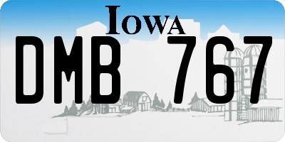 IA license plate DMB767