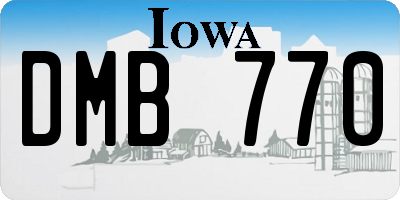 IA license plate DMB770