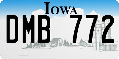 IA license plate DMB772