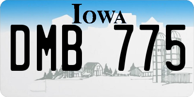 IA license plate DMB775