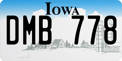 IA license plate DMB778