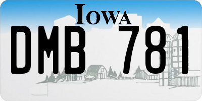IA license plate DMB781