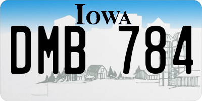 IA license plate DMB784