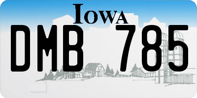 IA license plate DMB785