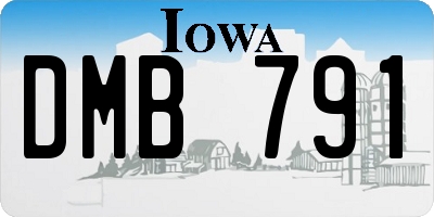 IA license plate DMB791