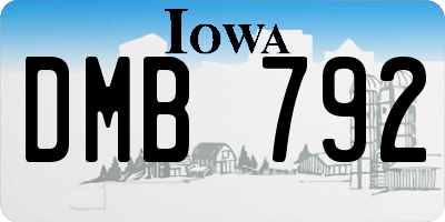 IA license plate DMB792