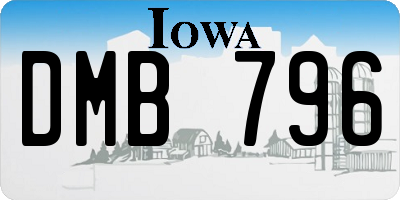 IA license plate DMB796