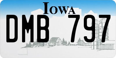 IA license plate DMB797