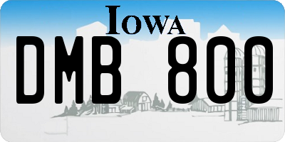 IA license plate DMB800