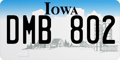 IA license plate DMB802