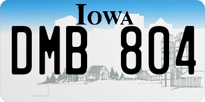 IA license plate DMB804