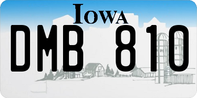 IA license plate DMB810