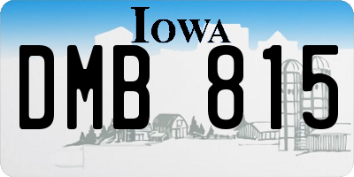 IA license plate DMB815