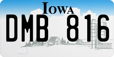 IA license plate DMB816