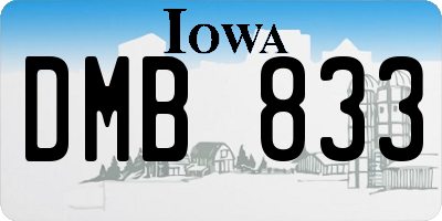 IA license plate DMB833
