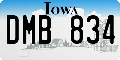 IA license plate DMB834