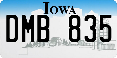 IA license plate DMB835