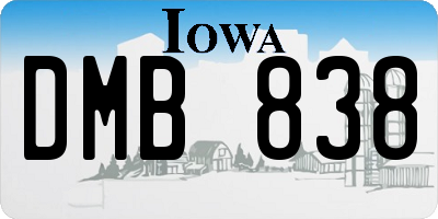 IA license plate DMB838
