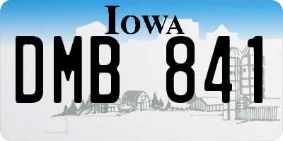 IA license plate DMB841
