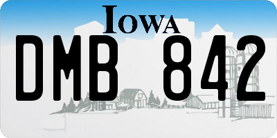 IA license plate DMB842