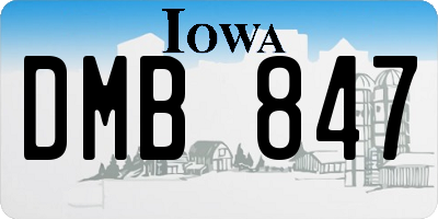IA license plate DMB847