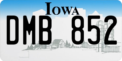 IA license plate DMB852