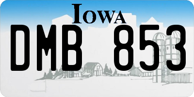 IA license plate DMB853