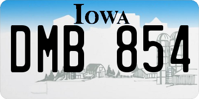 IA license plate DMB854