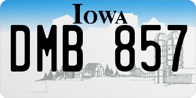 IA license plate DMB857