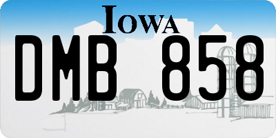 IA license plate DMB858