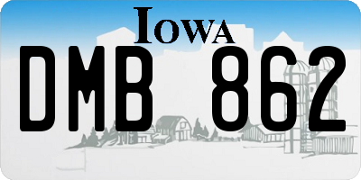 IA license plate DMB862