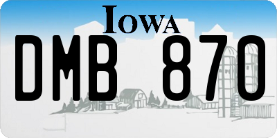 IA license plate DMB870