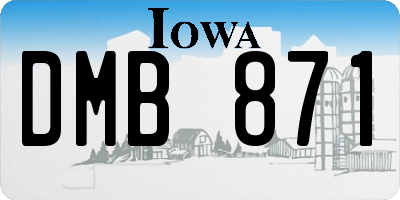 IA license plate DMB871