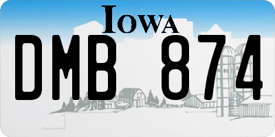 IA license plate DMB874