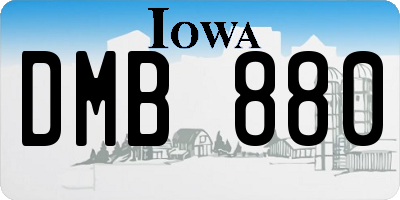 IA license plate DMB880