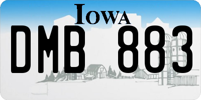 IA license plate DMB883