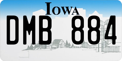 IA license plate DMB884