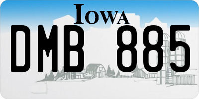 IA license plate DMB885
