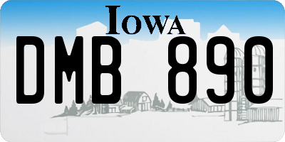 IA license plate DMB890