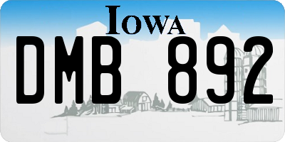 IA license plate DMB892