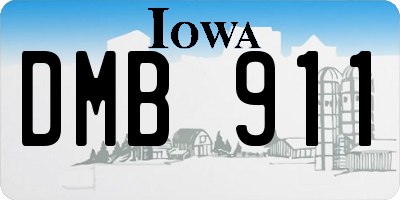 IA license plate DMB911