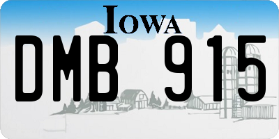 IA license plate DMB915