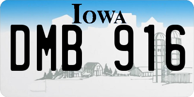 IA license plate DMB916