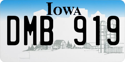 IA license plate DMB919
